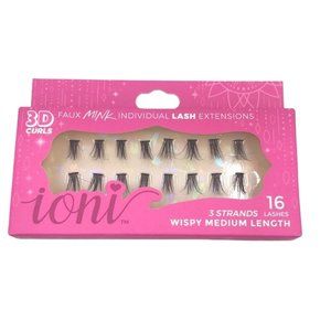 ioni Wispy Medium Length 3D Curls Faux Mink Individual Lash Extensions 3…
